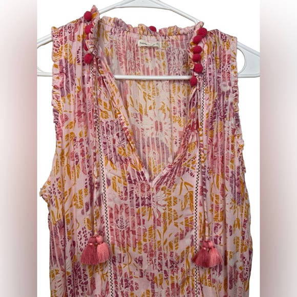 Poupette St Barth Pink Clara Mini Dress Size Small in Pink Marigold - Picture 5 of 7